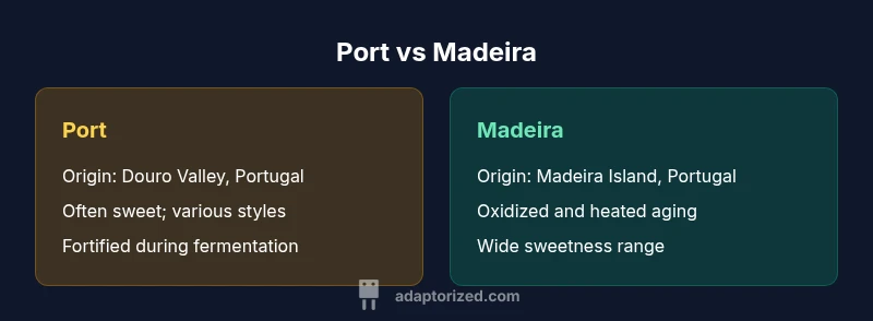 Infographic comparing Port and Madeira wines
